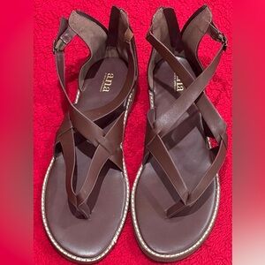 NEW Ana Brown Leather Gladiator Sandals Women’s Size 11